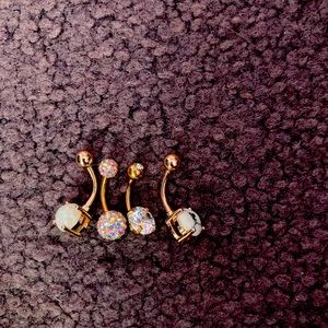 rose gold belly button rings, all sold together!